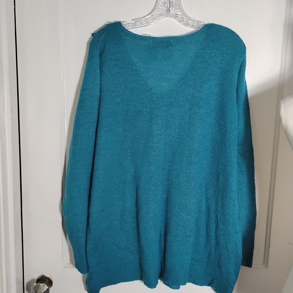 Plus Size Veranesi Teal Women's Sweater - Picture 6 of 11
